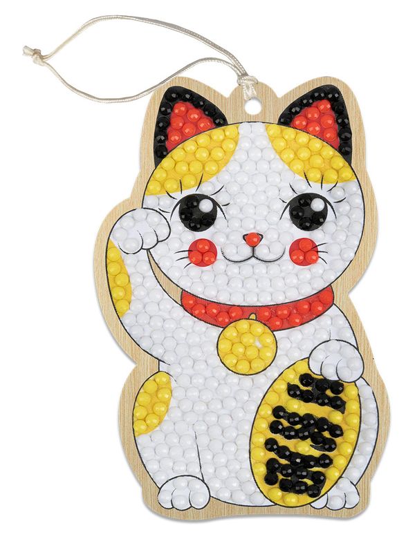 Алмазная (кристальная) мозаика Фрея, подвеска Манэки-нэко, 6х9 см