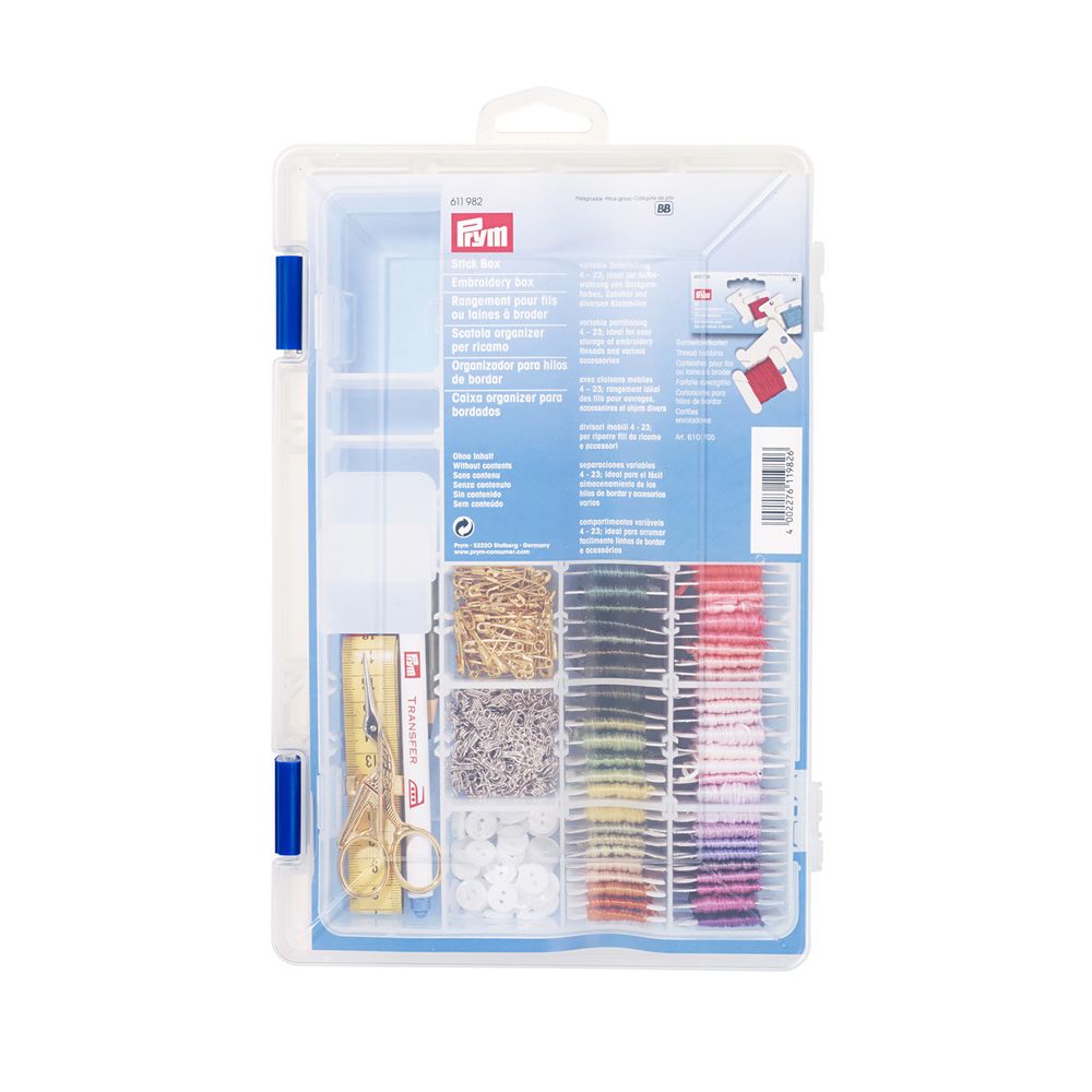 Органайзер для вышивания, прозрачный пластик, Prym