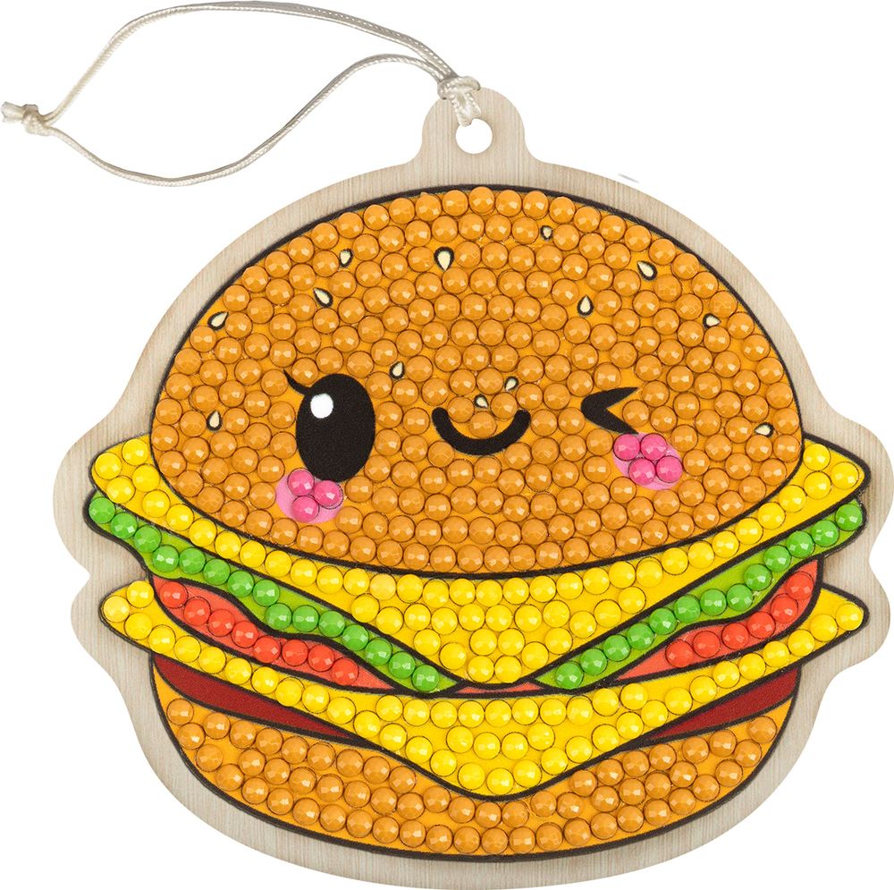 Алмазная (кристальная) мозаика Фрея ALVP-026, подвеска Бургер, 9.5х8 см