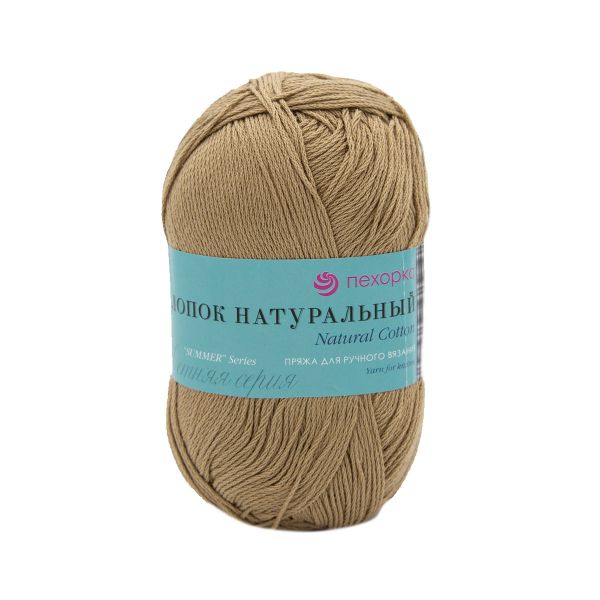 Пряжа Пехорка Хлопок натуральный Кабле / уп.5 мот. по 100 г, 425 м, 124 песочный
