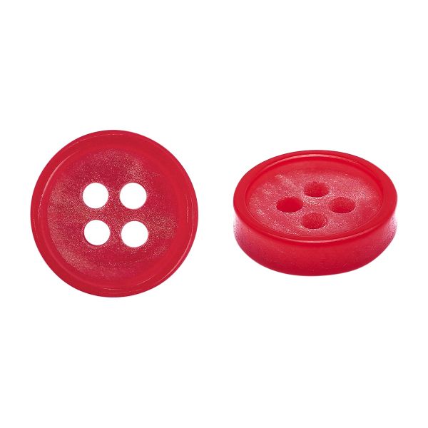 Пуговицы 4 прокола 18L (11мм), пластик (col.11 ярко-красный), CB_M-57, 72 шт