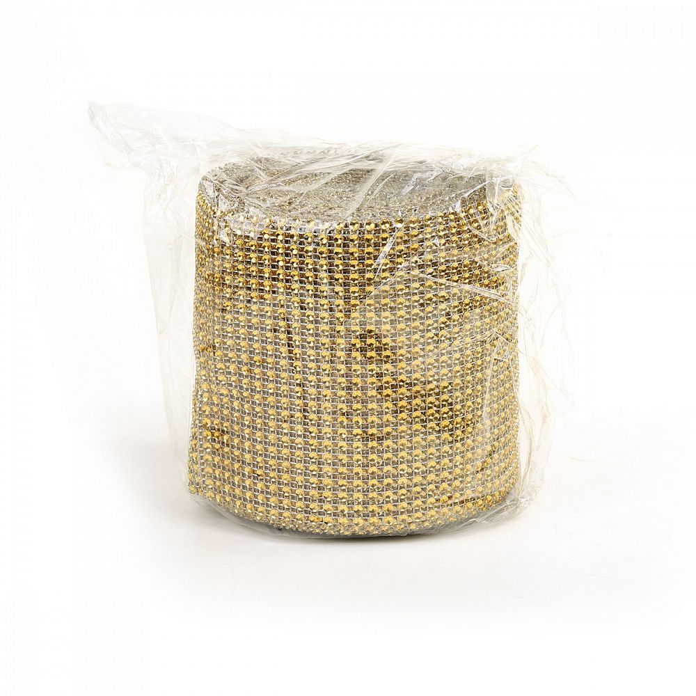 Лента с имитацией страз 120 мм / 9.14 метров, TBYS12 цв.золото