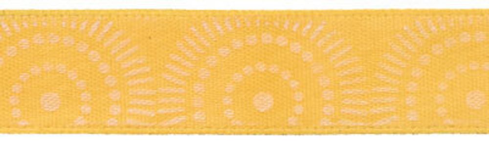 Лента атласная с рисунком 12.0 мм / 22.8±1 метра, D10/119 белый/бежево-желтый, Gamma ALP-121