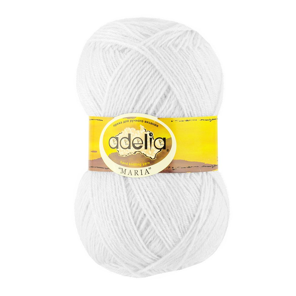 Пряжа ADELIA MARIA 100% акрил, 10 шт, х50 г 227 м ± 10 м, №01 белый, Adelia MARIA