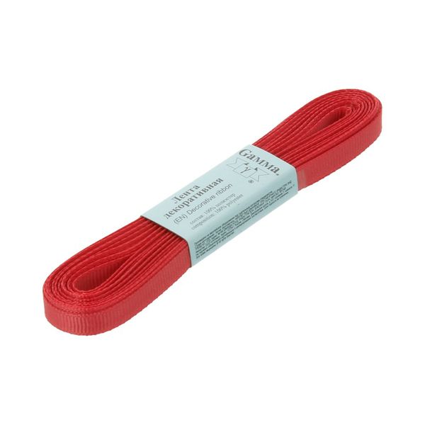 Лента репсовая нарезка 06.0 мм / 10 шт по 5.4 метра, 049 св.красный, Gamma GR-06