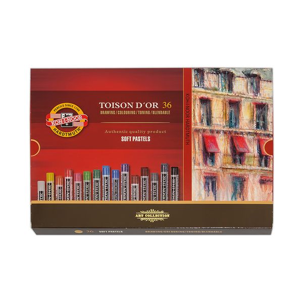 Пастель художественная мягкая 36 цв, KOH-I-NOOR Toisodor, круглая в картонной коробке 8515036005KS