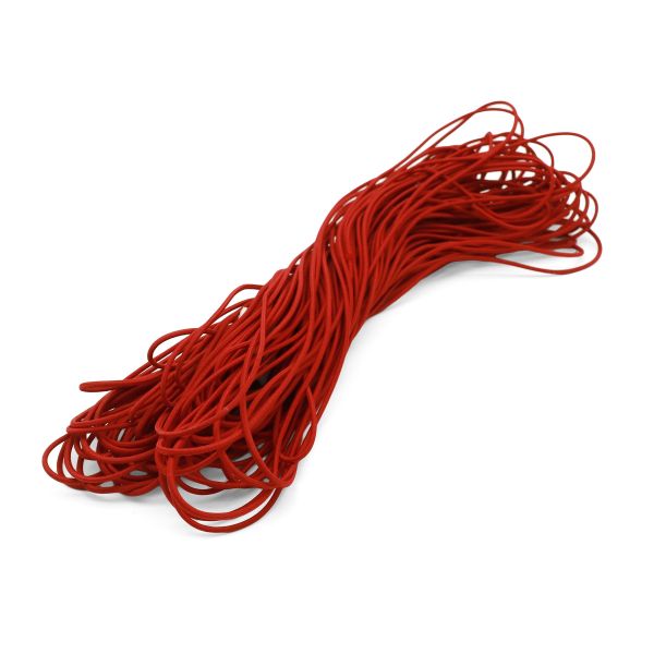 Резинка шляпная (шнур эластичный) ⌀2.0 мм / 30 метров, красный
