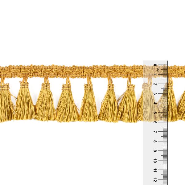 Бахрома отделочная 60.0 мм / 10 метров, с кистями, 188 золотистый, Gamma 888