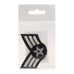 Термоаппликация Шеврон со звездой, 60х50 мм, серебристый, LA349