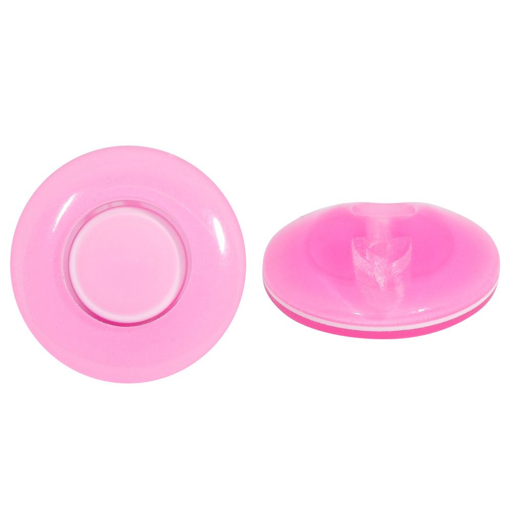 Пуговица на полуножке 24L (15мм), пластик (col.19 розовый), CB_3631, 72 шт