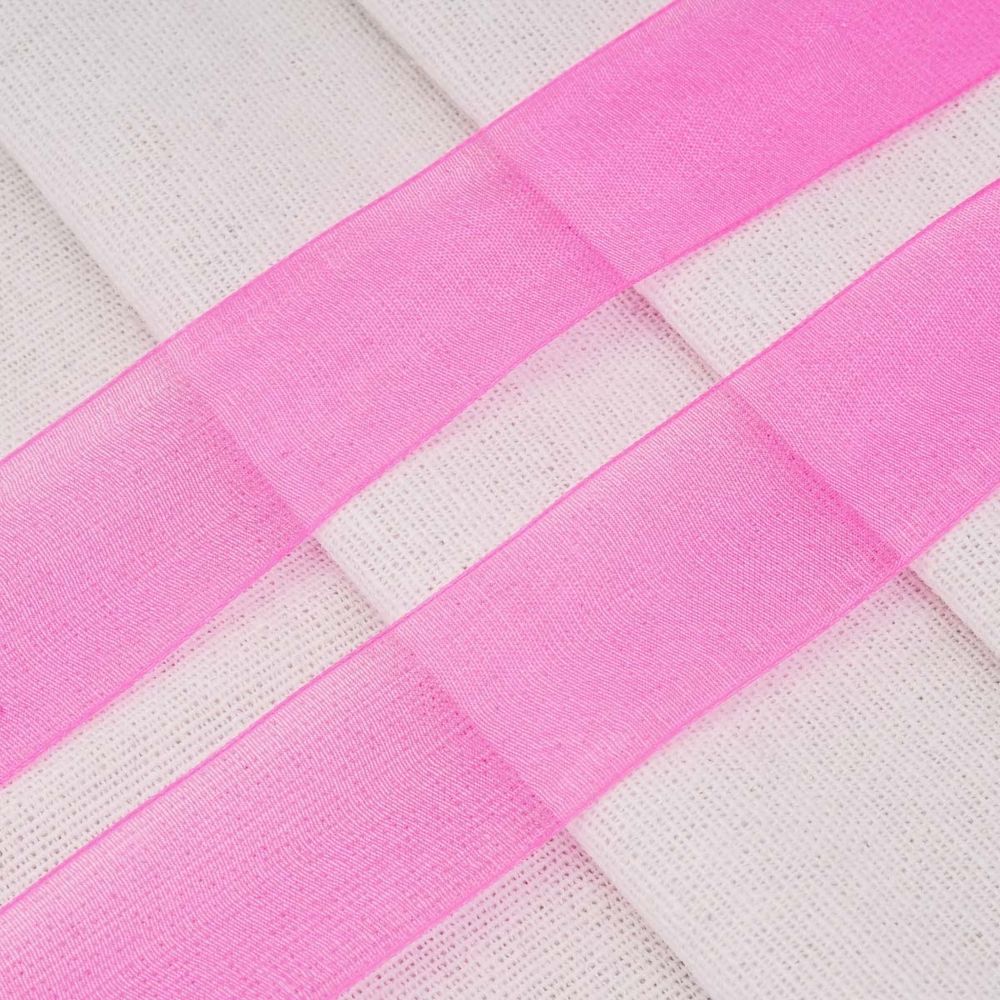 Лента капроновая (органза) 25.0 мм / 22.86±1 метров, 14 розовая фуксия