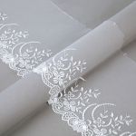 Кружево на сетке 190 мм / 10 м, белый, Gamma GKM-1904