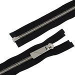 Молния металл Т5 (5 мм) 1 зам., разъем., 70 см, декор, серебро, черный, KAP-5 Gamma, 5 шт