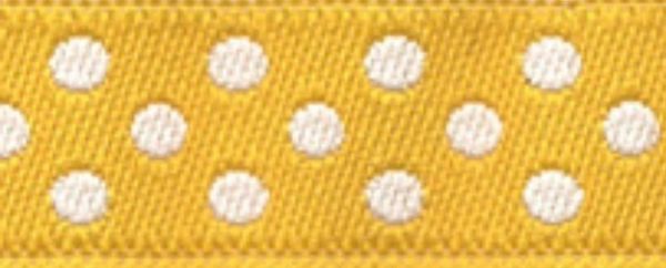 Лента (тесьма) жаккардовая 20.0 мм / 10±0.5 метров, желтый/белый, Gamma TRJ-20