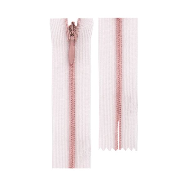 Молния потайная (скрытая) Т3 (3 мм) 1 зам., н/раз., 20 см, сетч. тесьма, пластик, 135 гр.розовый, G010S Gamma, 10 шт