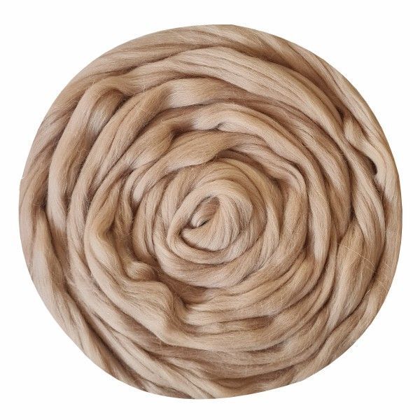 Шерсть для валяния Троицкая Гребенная лента, 100г цв.0412 верблюжий