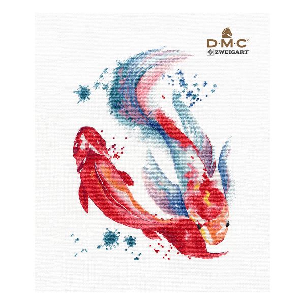 Набор для вышивания нитками Овен, Японские карпы 20х25см