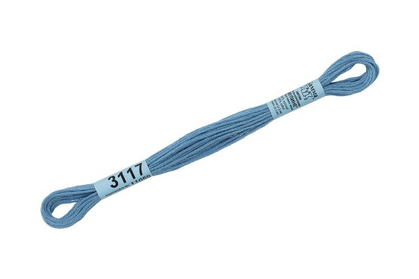 Мулине Gamma 100% хлопок, цв.3117 голубой, 24 мотка по 8 метров