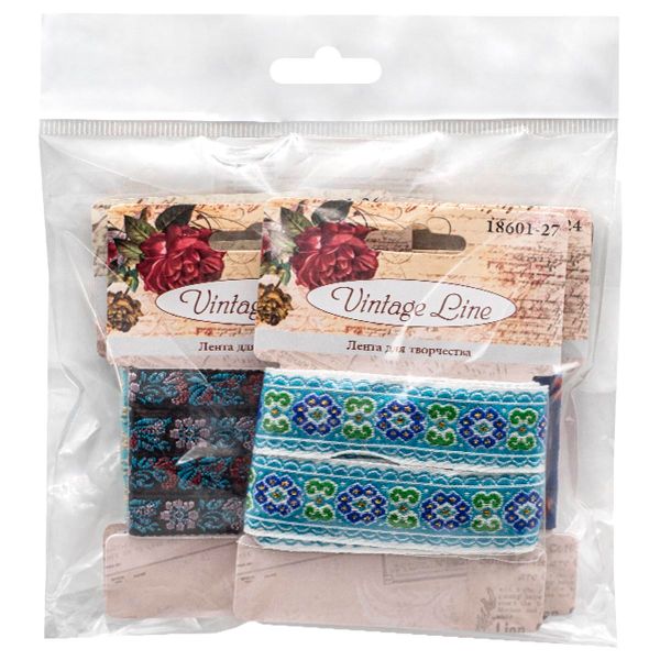 Набор лент декоративных Цветы, птенчики и ягоды, 5 шт, Vintage Line