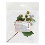 Веточка декоративная хвойная с шишкой и ягодами 24 см, 3 шт, 01, Blumentag