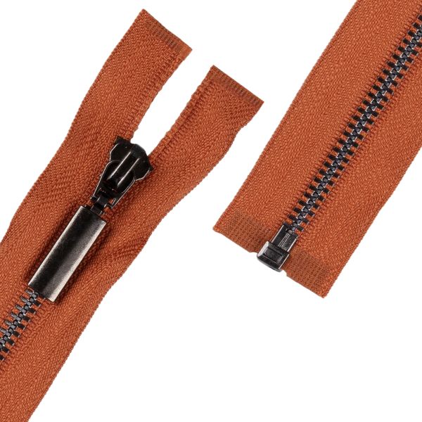 Молния металл Т5 (5 мм) 1 зам., разъем., 75 см, черн.никель, 273 терракотовый, Gamma, 10 шт