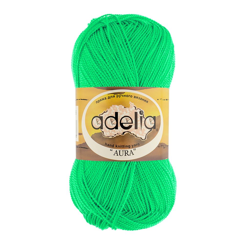 Пряжа Adelia Aura / уп.10 мот. по 50г, 250м, 105 неон. зеленый