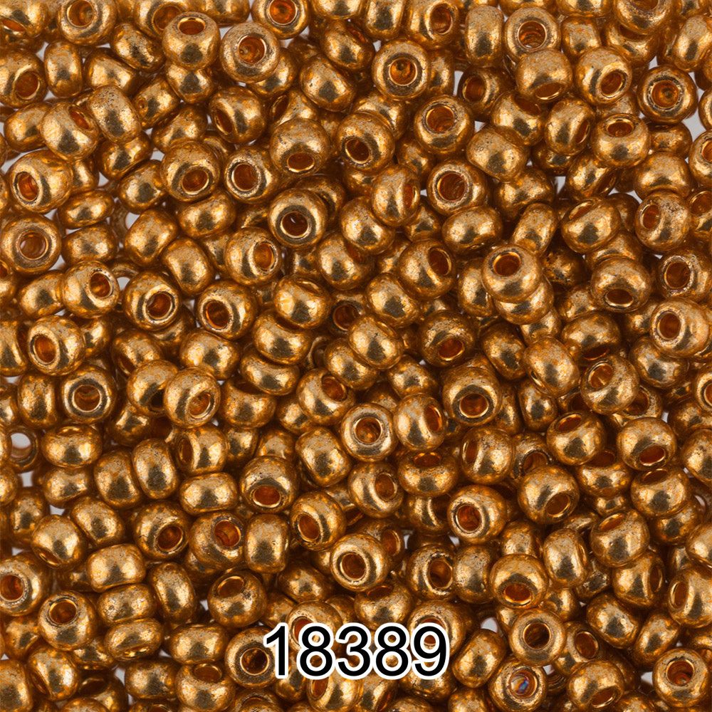 Бисер Preciosa круглый 10/0, 2.3 мм, 500 г, 18389 (Ф657) золотой/металлик