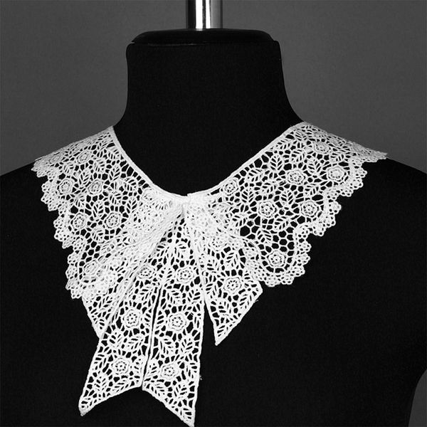 Пришивной кружевной воротник матовая нить 36смх32см, цв.белый, 5 компл, Kruzhevo