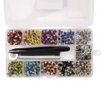 Сет №4 люверс №3 цвета в ассортименте и инструмент для установки, New Star