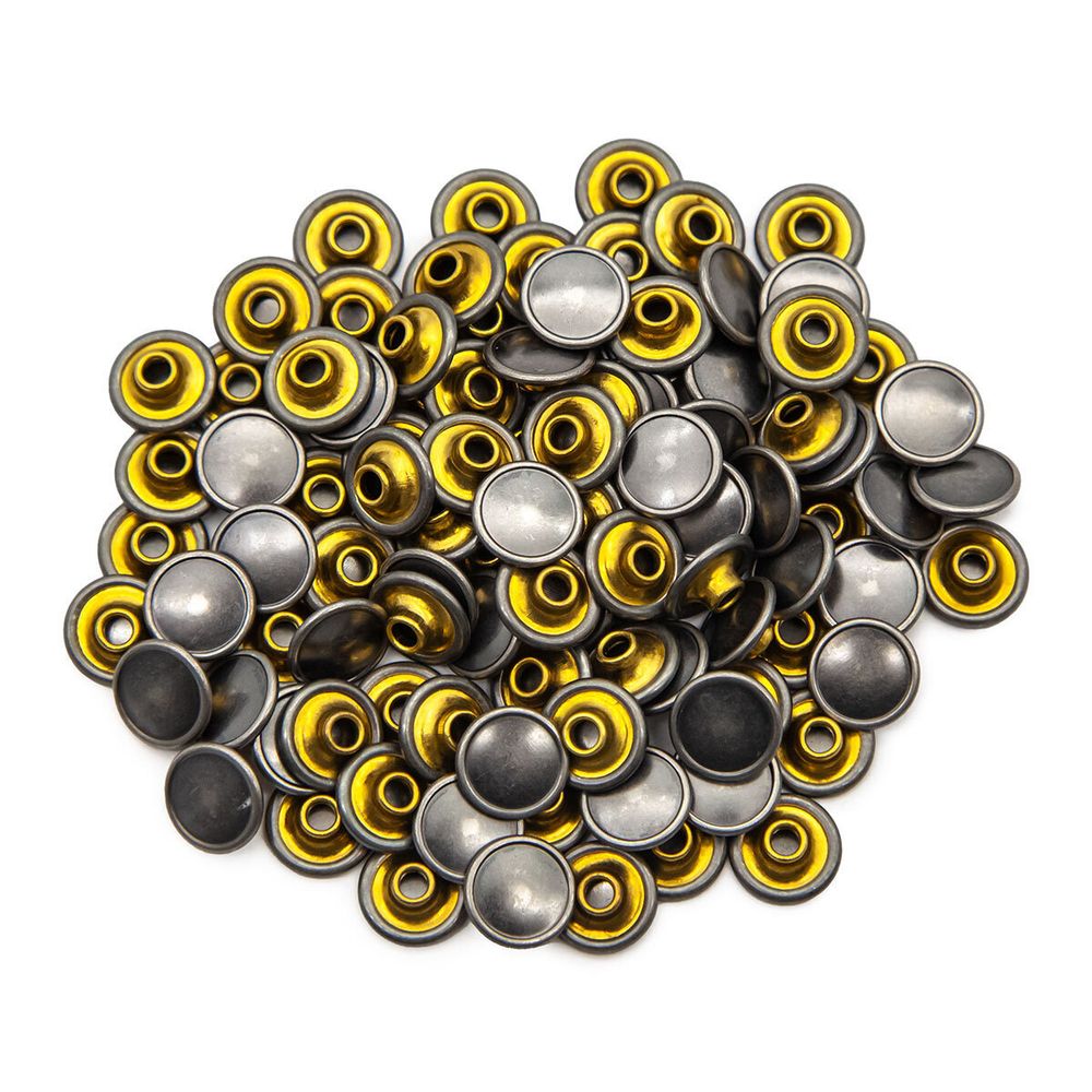 Хольнитены ⌀9.5 мм, т.серебро, |БЕЗ ГВОЗДЯ|, BIG, 100 шт