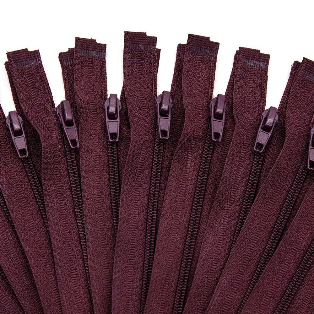 Молния спираль (витая) Т3 (3 мм) 1 зам., разъем., 50 см, 864 т.бордо, 10 шт