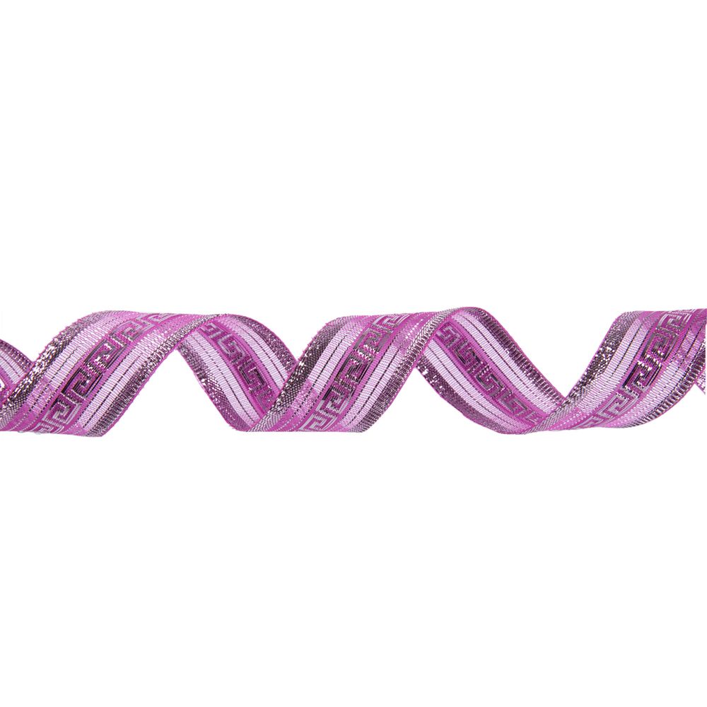 Лента металлизированная Подарочная 25±2 мм / 25±0.5 метров, сирень-под серебро, Blitz