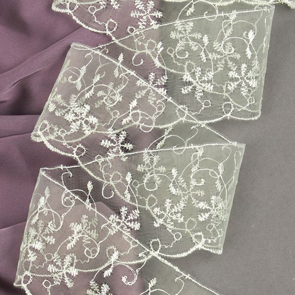 Кружево капроновое 65 мм / 13.7 м, 30011 цв.080 св.салатовый, Kruzhevo