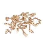 Вешалка-цепочка для одежды 102х7 мм, металл, золото цв.02, 10 шт, ГНУ14377