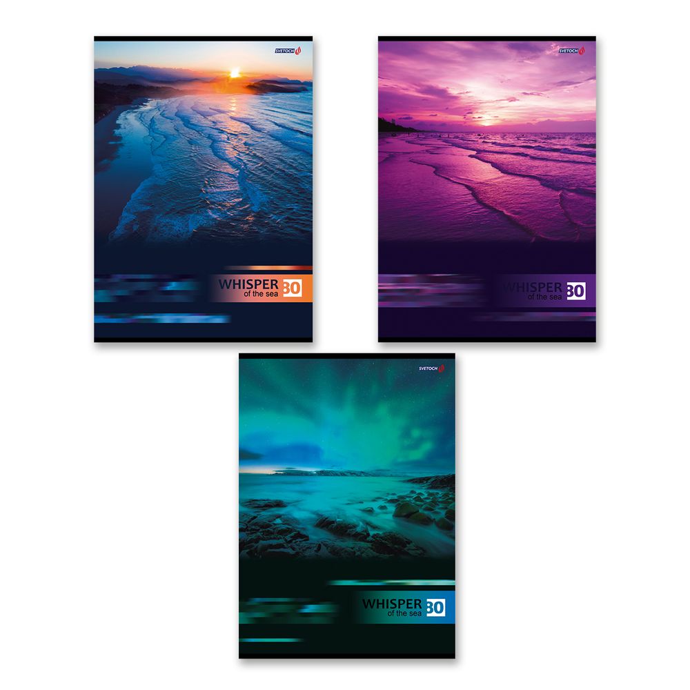 Тетрадь ученическая общая, глянцевая ламинация, A4 80 л. на скобе 65 г/м², белизна 100%, 6 шт, клетка, 000461 Ночные просторы, Светоч 80ТСК4_3_2_1