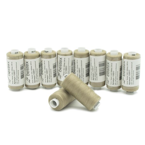 Нитки швейные бытовые Bestex 40/2, 365 м (400 ярд) / 10 кат., 256 светлый кварц
