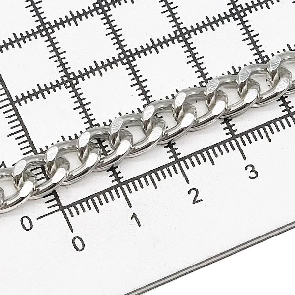 Цепь алюминиевая 9,2х7,2 мм, 10 м, никель
