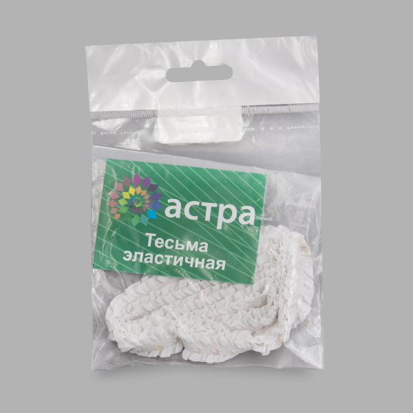 Резинка декоративная с пайетками 13.0 мм / 1 метр, белый, W-035