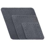 Набор заплаток пришивных из замши, ромб 4х5,6см, 6х8,4см, 8х11,2см, с перфорацией, 3 шт (26 серый), 59405