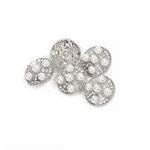 Пуговицы на ножке металлические 34L=21мм, С-MP17 цв.серебро/перламутр, 5 шт