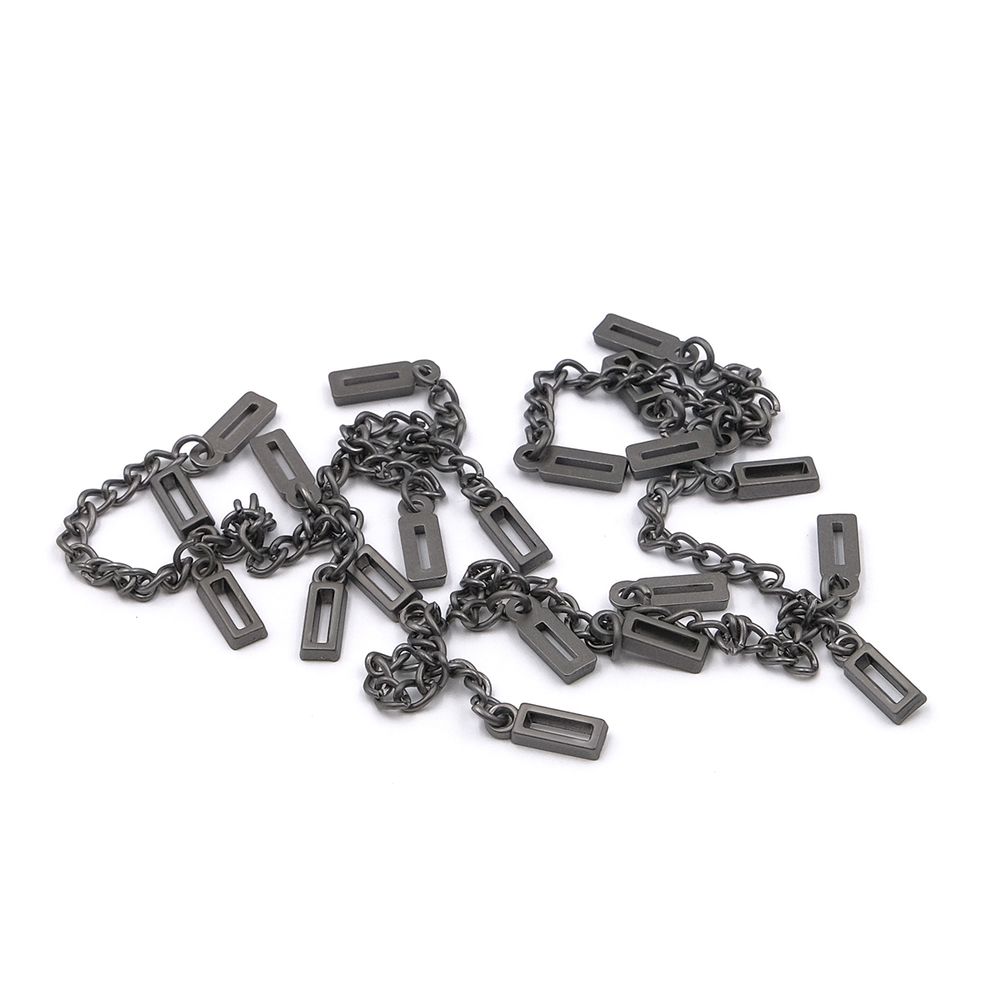 Вешалка-цепочка для одежды 70х5 мм, металл, титан цв.07-2, 10 шт, ГДЖ1514