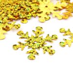 Пайетки фигурные снежинки, 24 мм, упак. 10 гр, Астра, A20 золото голограмма, уп.10 шт