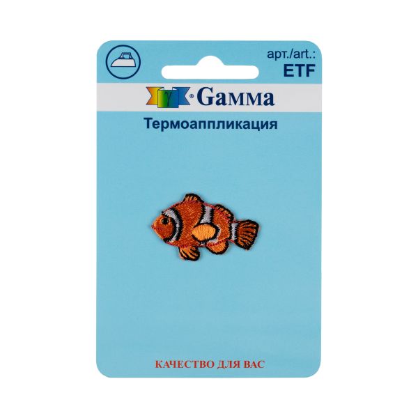 Термоаппликация №02, 1 шт, 01-259 Рыба-клоун 3.3х2.1 см, Gamma ETF