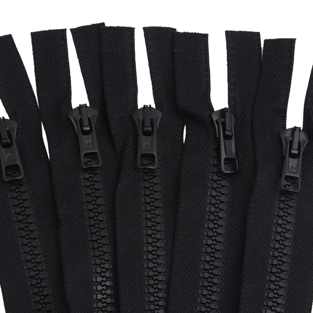 Молния трактор Arta Т6 (6 мм) 1 зам., разъем., 65 см, цв. 077 черный, уп.5 шт