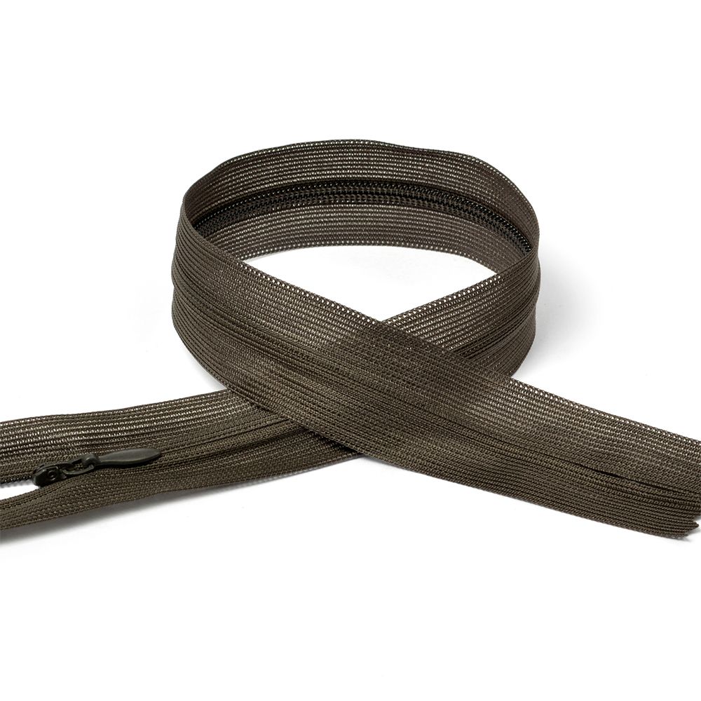 Молния потайная (скрытая) Т3 (3 мм) 1 зам., н/раз., 50 см, цв.F305 т.коричневый уп.50 шт