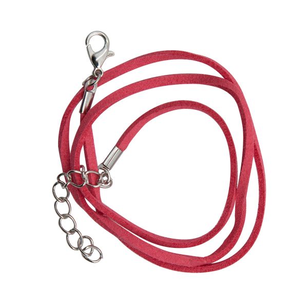 Шнур с замком замшевый, 2мм, 45см. Astra&Craft (6053 красный), 65237