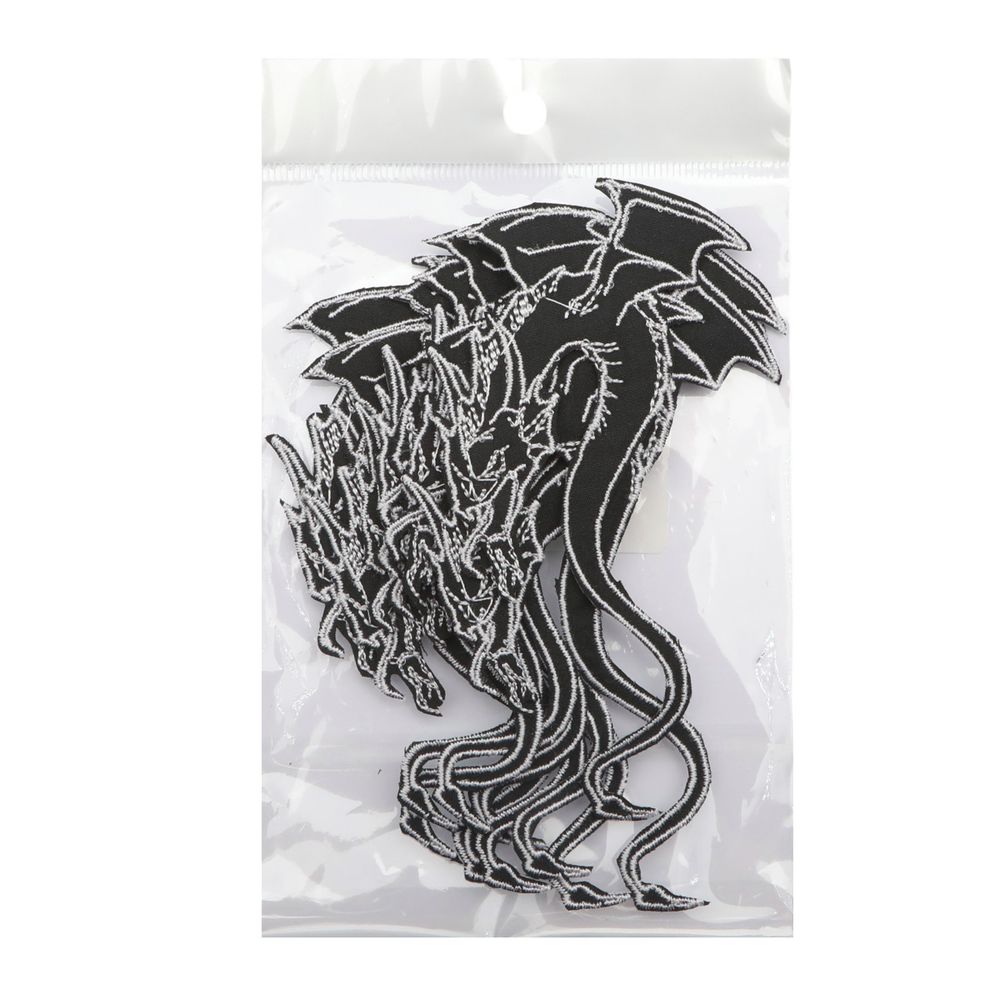 Термоаппликация Дракон, черно-белый, 67х120мм (10 шт), 912