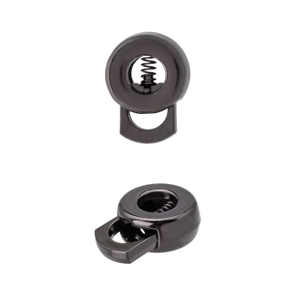 Фиксатор (зажим) для шнура металл 1 отв., ⌀4х6 мм (15х20 мм), черный никель, ГХН14389, 10 шт