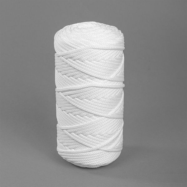 Шнур для вязания ⌀4.0 мм, полиэфир, цв.белый уп.100м