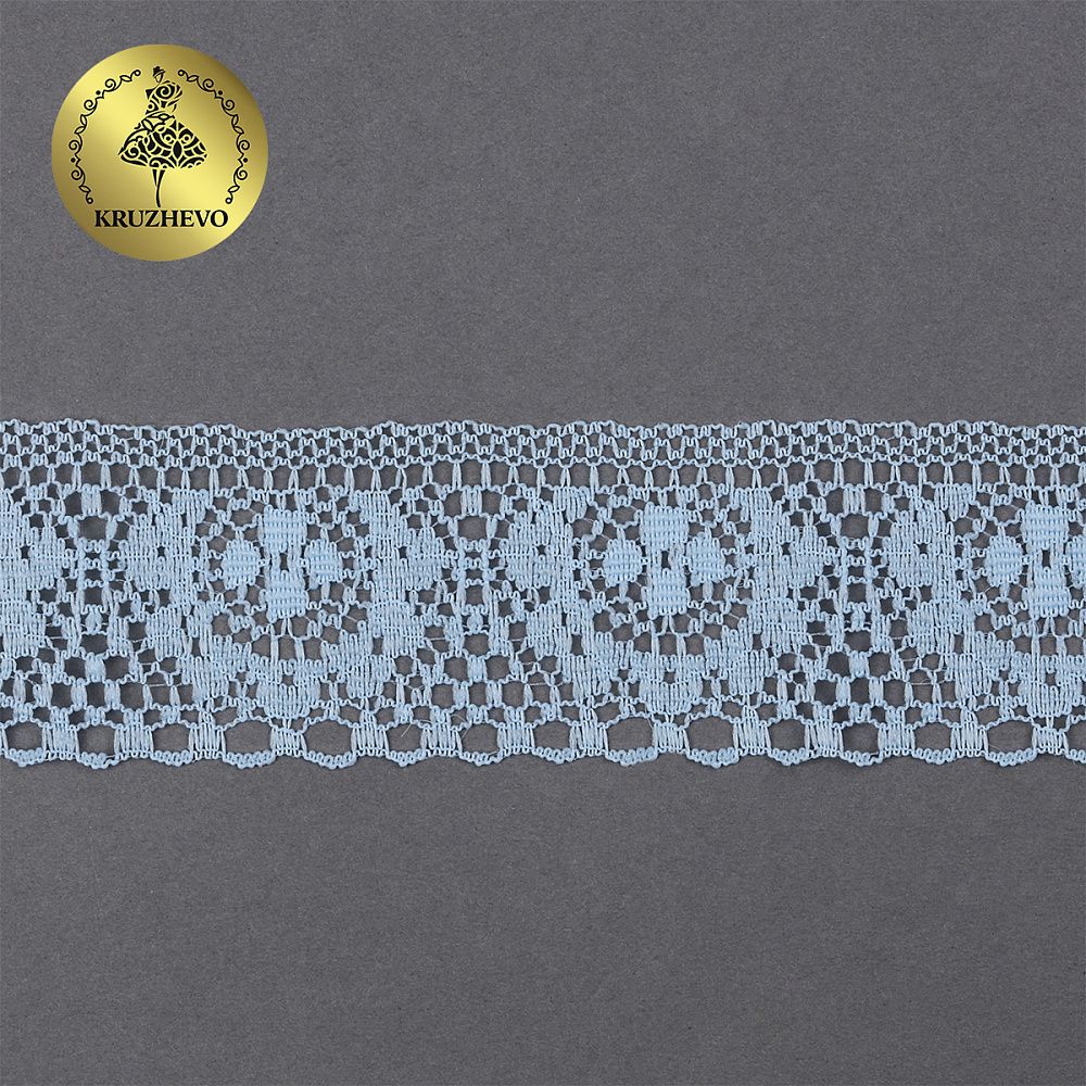 Кружево отделочное в стиле "трикотаж" 40 мм / 9.14 метров, TBY 1660, цв.05 голубой